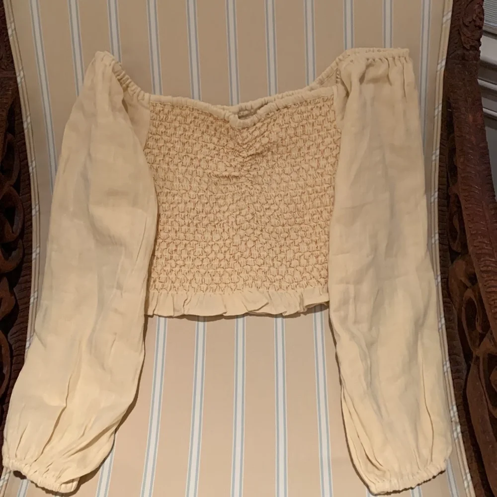 SPELL & THE GYPSY COLLECTIVE JESSE JANE CROPPED BLOUSE IN HONEY SIZE SMALL - Picture 5 of 15